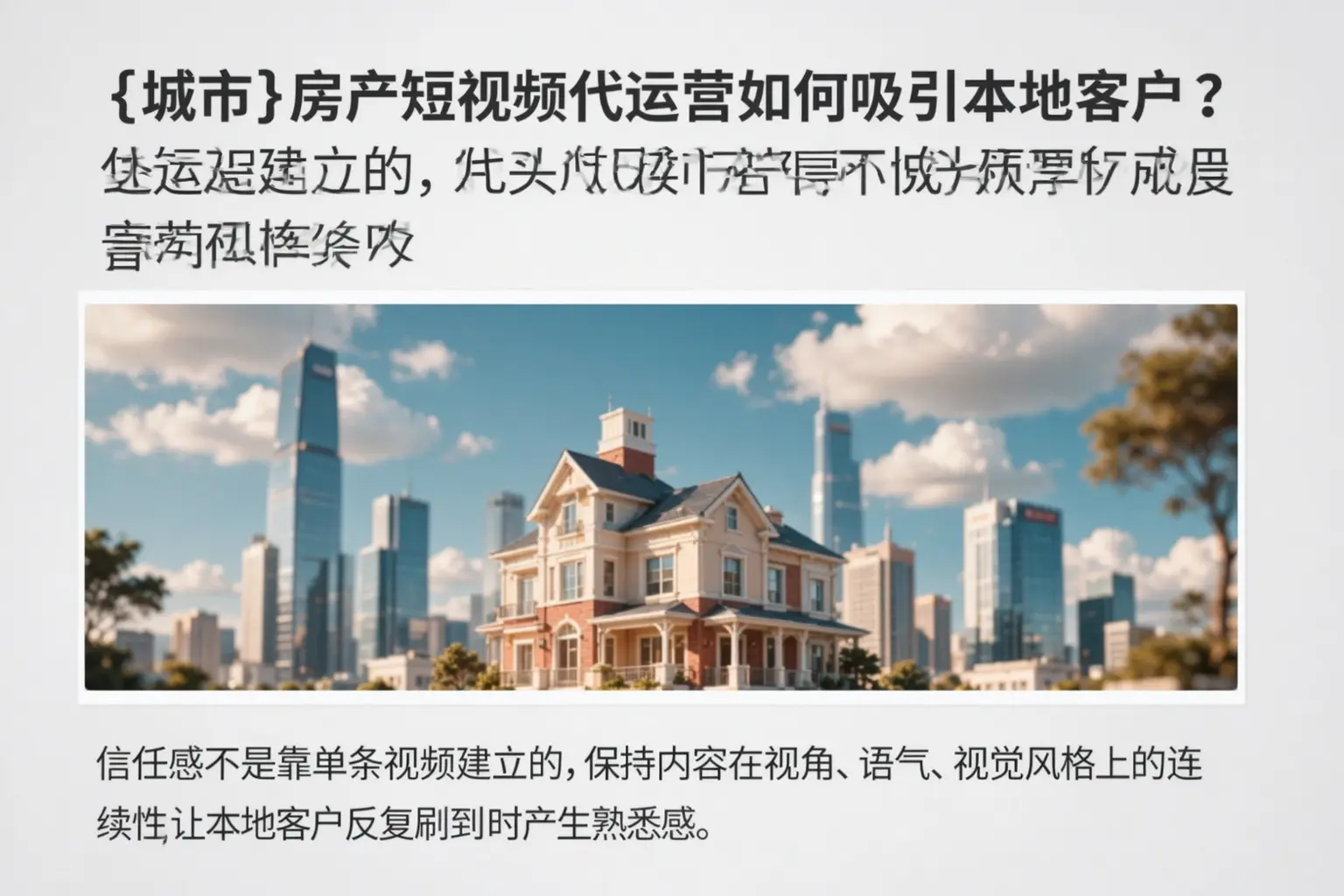 仪陇房产短视频代运营如何吸引本地客户？